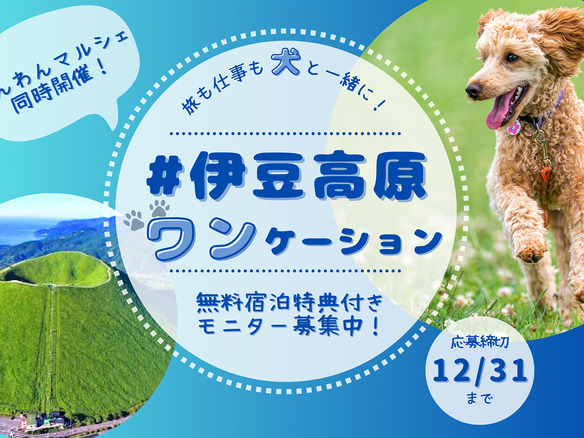 3月は静岡県伊豆高原で「ワン」ケーション--抽選で11（わんわん）人を無料宿泊招待