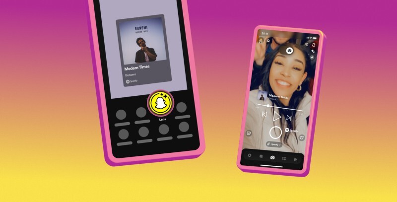 Snapchat対応の新機能Share Track Lens（出典：Spotify）
