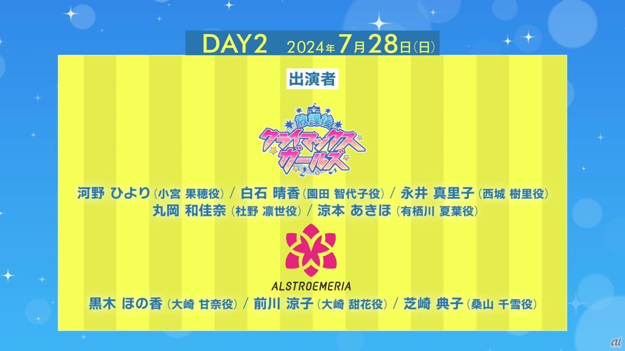 「THE IDOLM@STER SHINY COLORS LIVE FUN!! -Beyond the Blue sky-」出演者（DAY2）