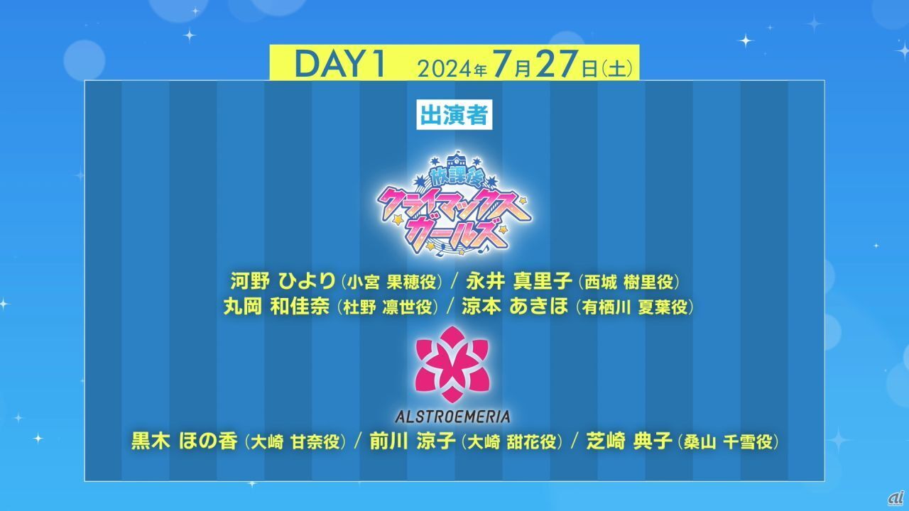 「THE IDOLM@STER SHINY COLORS LIVE FUN!! -Beyond the Blue sky-」出演者（DAY1）