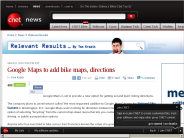 Google Maps to add bike maps, directions | Relevant Results - CNET News