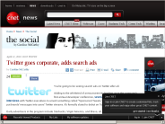 Twitter goes corporate, adds search ads | The Social - CNET News