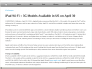 iPad Wi-Fi + 3G Models Available in US on April 30
