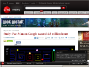 Study： Pac-Man on Google wasted 4.8 million hours | Geek Gestalt - CNET News