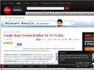 Google skips German deadline for Wi-Fi data | Relevant Results - CNET News