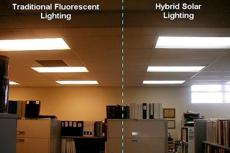 蛍光灯と同システムの比較写真