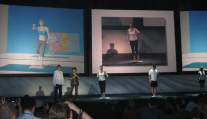 任天堂が米国時間7月11日に発表した「Wii Fit」では、床に敷いた「Wii Balance Board」とい新しいコントローラを使用する。