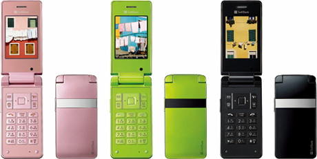SoftBank 821SC（Samsung電子製）：左から、クールピンク、ライムグリーン、ブラック