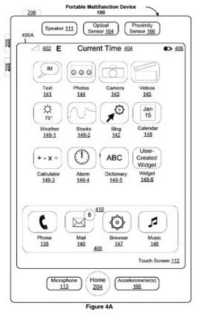 「iPhone」へ搭載されたマルチタッチユーザーインターフェースの多くが対象となる特許画像