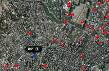 GoogleMap上に撮影地をピンで表示