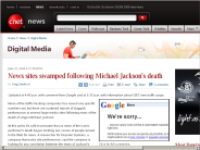News sites swamped following Michael Jackson’s death | Digital Media - CNET News