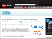 Kayak broadside hits Microsoft’s search redesign | Webware - CNET