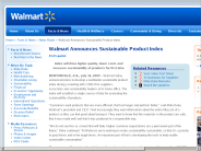 Wal-Mart Stores, Inc. - Walmart Announces Sustainable Product Index