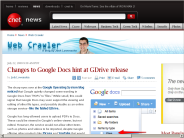 Changes to Google Docs hint at GDrive release | Web Crawler - CNET News