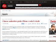 Chinese authorities probe iPhone worker’s death | Apple - CNET News