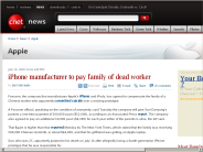 iPhone manufacturer to pay family of dead worker | Apple - CNET News