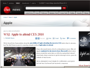 WSJ： Apple to attend CES 2010 | Apple - CNET News