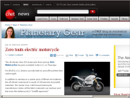 Zero touts electric motorcycle | Planetary Gear - CNET News