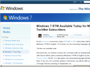 Windows 7 RTM Available Today for MSDN & TechNet Subscribers - Windows 7 Team Blog - The Windows Blog
