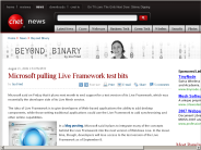 Microsoft pulling Live Framework test bits | Beyond Binary - CNET News