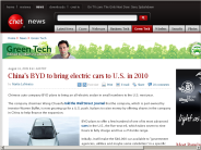 China’s BYD to bring electric cars to U.S. in 2010 | Green Tech - CNET News