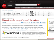Microsoft to offer cheap Windows 7 for students | Beyond Binary - CNET News