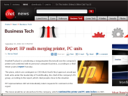 Report： HP mulls merging printer, PC units | Business Tech - CNET News