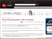 Microsoft gets big patent verdict overturned | Beyond Binary - CNET News