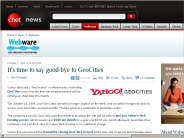 It’s time to say good-bye to GeoCities | Webware - CNET