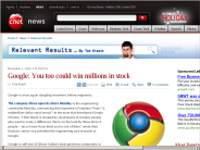 Google： You too could win millions in stock | Relevant Results - CNET News