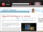 Orange sells 30,000 iPhones in U.K. on first day | Circuit Breaker - CNET News