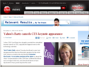 Yahoo’s Bartz cancels CES keynote appearance | Relevant Results - CNET News