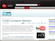 YouTube to get high-def 1080p player | Webware - CNET