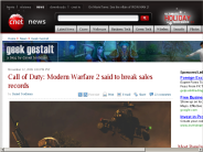 Call of Duty： Modern Warfare 2 said to break sales records | Geek Gestalt - CNET News