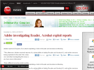 Adobe investigating Reader, Acrobat exploit reports | InSecurity Complex - CNET News
