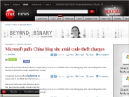 Microsoft pulls China blog site amid code-theft charges | Beyond Binary - CNET News