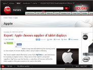 Report： Apple chooses supplier of tablet displays | Apple - CNET News