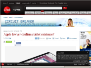 Apple lawyer confirms tablet existence? | Circuit Breaker - CNET News