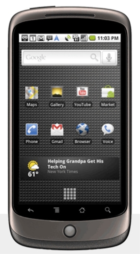 　Queiroz氏は、Nexus Oneが現在「google.com/phone」で購入可能であると述べた。同携帯電話（画像はGoogleの製品ページから取り込んだ）は携帯電話事業者のサービスが付帯しないモデルで529ドル。T-Mobileとの2年契約で179ドルとなっている。VerizonとVodafoneは2010年春までには同デバイスを販売する見通しとなっているが、価格はまだ明らかにされていない。

　端末は厚さ11.5mmで重さは130g。プレゼンテーションのスライドによると、これは鉛筆とほぼ同じ厚さでSwiss Armyの小型ナイフ程度の重さであるという。