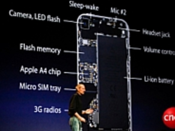「iPhone 4」のRAMは512Mバイト--開発者向けセッションの動画から判明