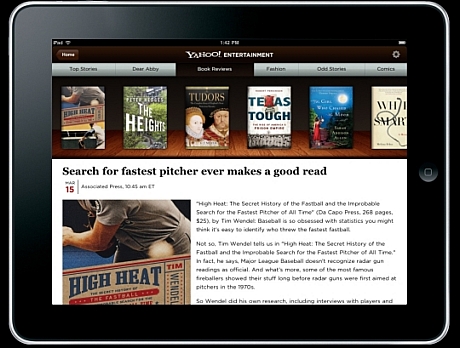 　iPad用「Yahoo Entertainment」。無料で公開されている。