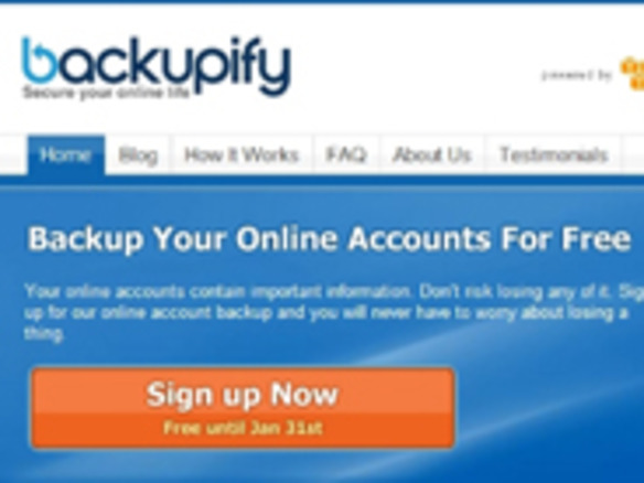 ［ウェブサービスレビュー］GmailやTwitterなどのデータをオンラインバックアップする「Backupify」