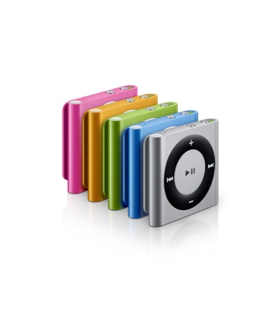 カラーリング

　新しいiPod shuffleは、シルバー、ブルー、グリーン、オレンジ、ピンクの5色が用意される。容量は2Gバイト。