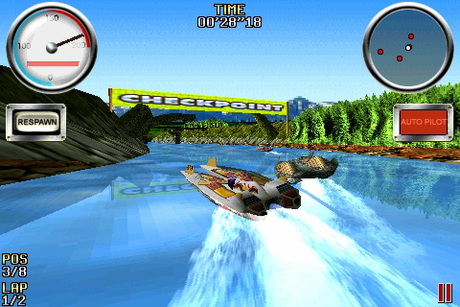 ■ついつい何度も挑戦したくなる「Wave Blazer」


　4000馬力、ヘリコプター用のエンジンを搭載したパワーボートが、しぶきを上げて水上レースを競うのがこの「Wabe Blazer」です。


　コース上にあるボックスを回収して加速を重ねていくことがレースの肝です（罠もあります）。1レースの時間が短いのもこのゲームの魅力で、ついつい何度も挑戦したくなります。おかげで移動の合間にちょっと挑戦、なんてことも可能です。


　最初は水上レースに慣れないこともあるかと思いますが、画面右にある赤い「AUTO PILOT」をタップすると、コースから外れた時に自動で立ち上がってくれるので、初心者にもやさしい作りになっている本格レースゲームです。


アプリ名：Wave Blazer
価格：230円（3月23日現在）


AppBankの詳細レビューはこちらから