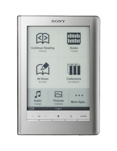 Reader Touch Edition（PRS-600）の仕様1（画像はシルバーバージョン）
- タッチスクリーンパネル（指または同梱のスタイラスで利用可能）
- 本体カラーは、レッド、ブラック、シルバーの3色
- 800ピクセル×600ピクセルの解像度