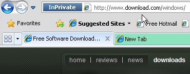 　IE8は「InPrivate」機能も搭載。この機能を用いることで、ブラウザの履歴やクッキーなどの保存を停止できるようになる。「Firefox」「Google Chrome」などのブラウザにも導入されているため、これは必須の機能だった。
