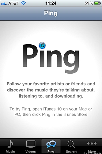 Ping

　iTunesメニューでPingオプションが利用可能となった。