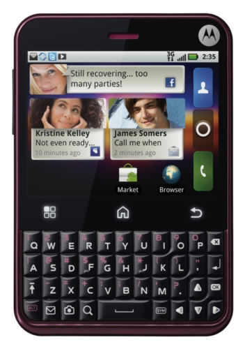 　Motorolaは米国時間7月7日、タッチスクリーン搭載携帯端末「Motorola CHARM」を発表した。CHARMは、T-Mobileから今夏に販売される。同端末は、「Android 2.1」を搭載し、拡張版の「MOTOBLUR」を備える。価格は未発表。