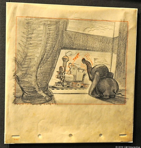 　これは「ダンボ」に登場するダンボとケイシー・ジュニアのストーリースケッチである。このスケッチはBill Peet氏が描いた。