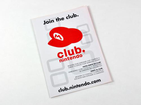 　「クラブニンテンドー」に入会するためのマリオ帽からの招待状。